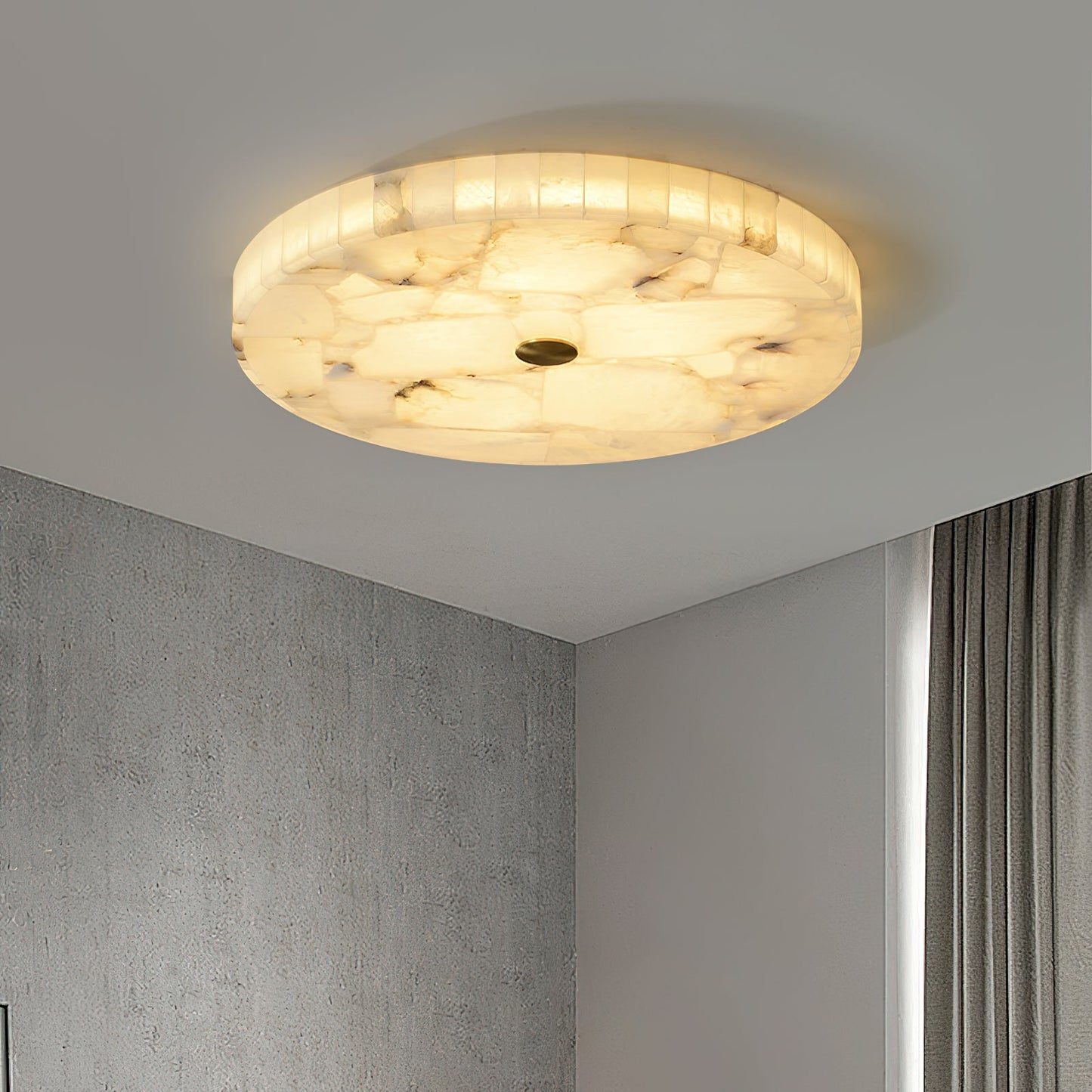 Round Alabaster Ceiling Lamp