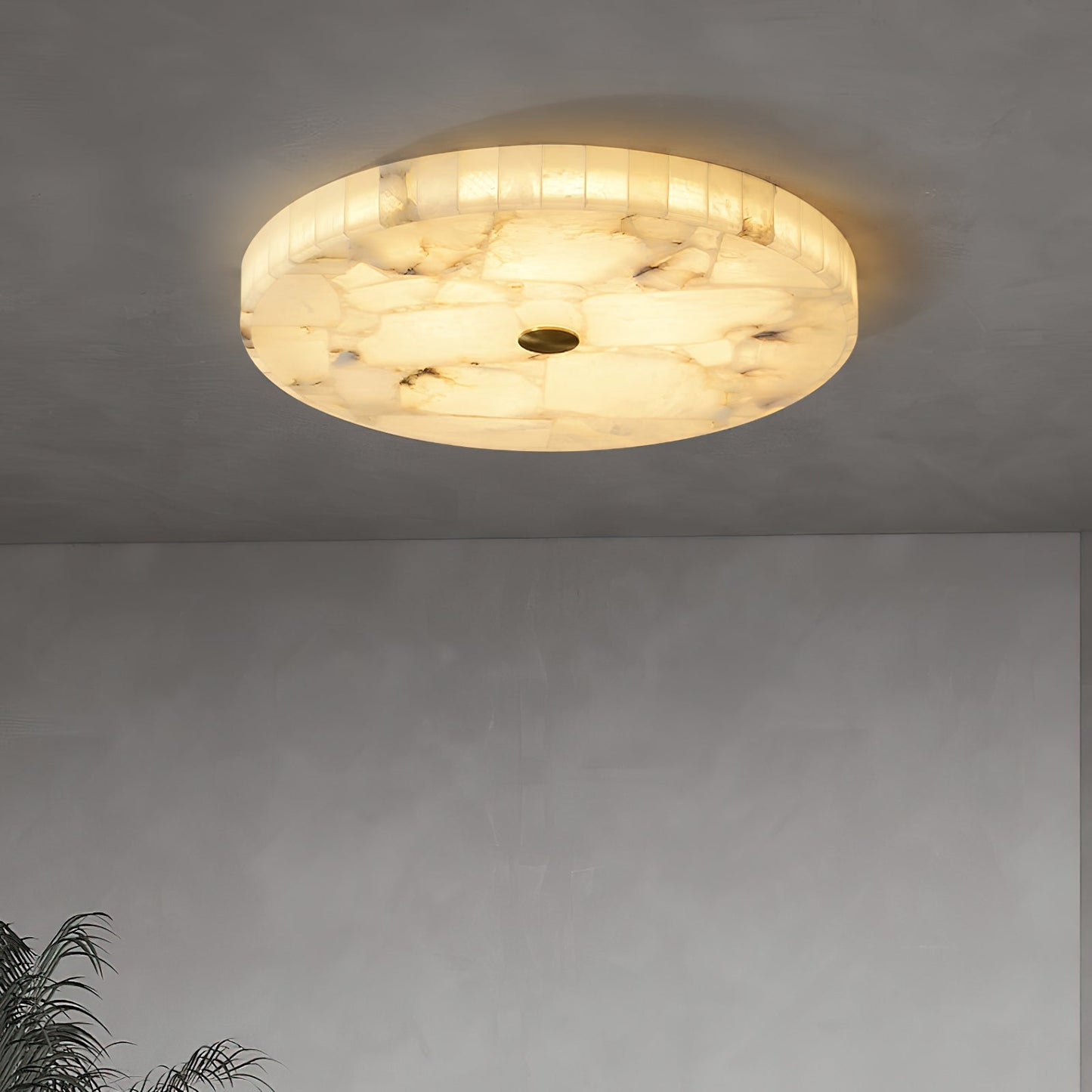 Round Alabaster Ceiling Lamp