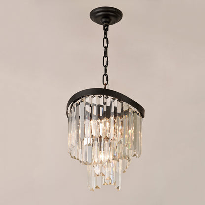 Roundel Odeon Fringe Crystal Chandelier-Meet Lighting