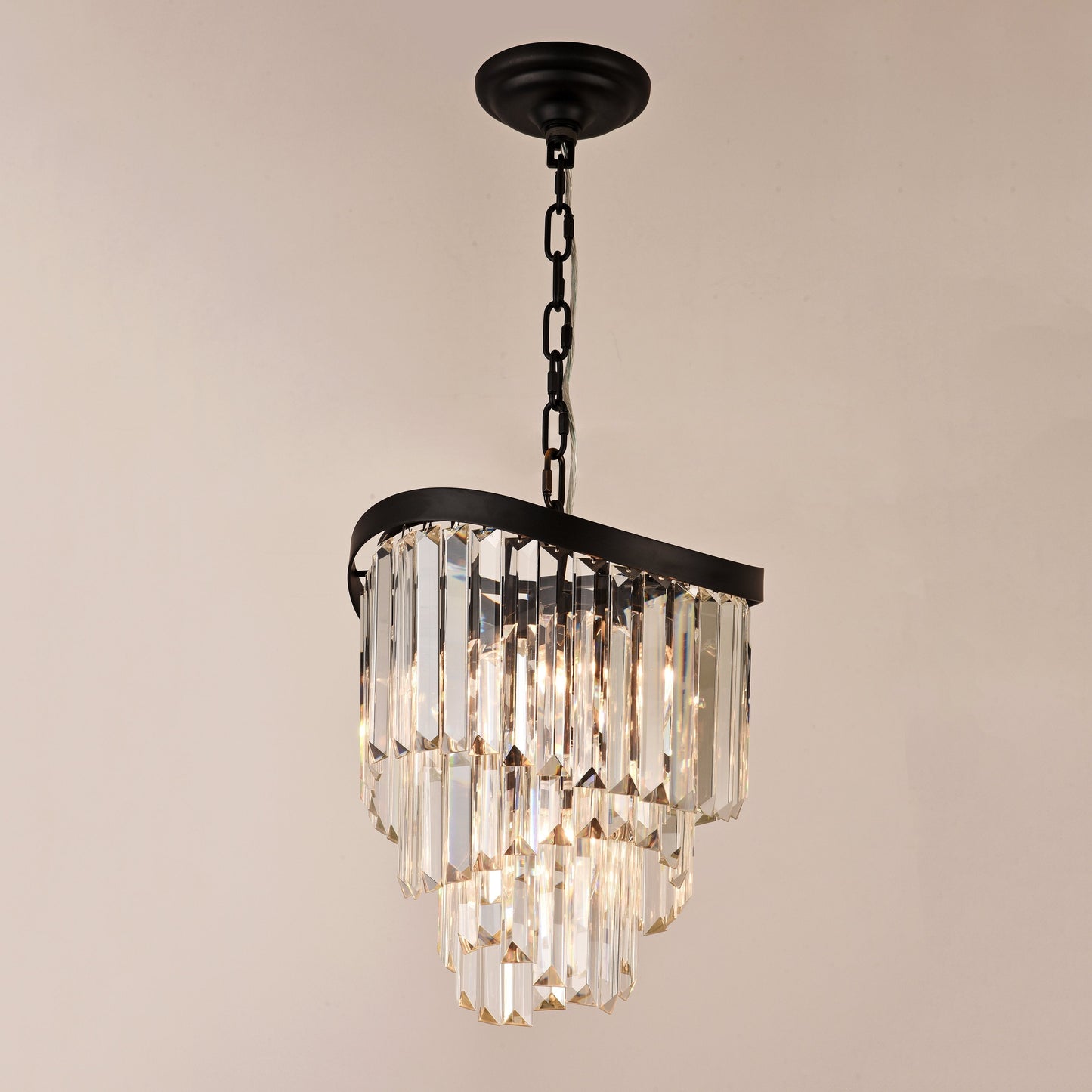 Roundel Odeon Fringe Crystal Chandelier-Meet Lighting