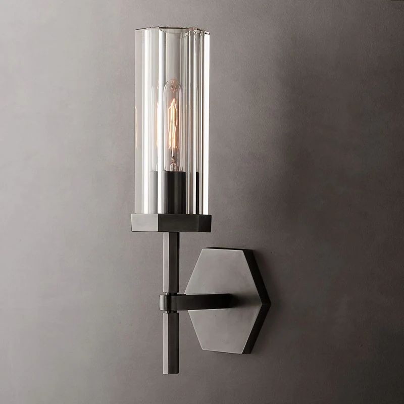 Roval Hexagonal Short Wall Sconce-Meet Lighting