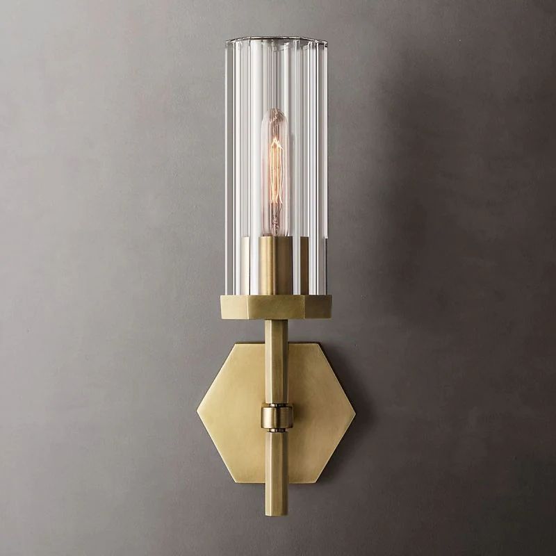 Roval Hexagonal Short Wall Sconce-Meet Lighting