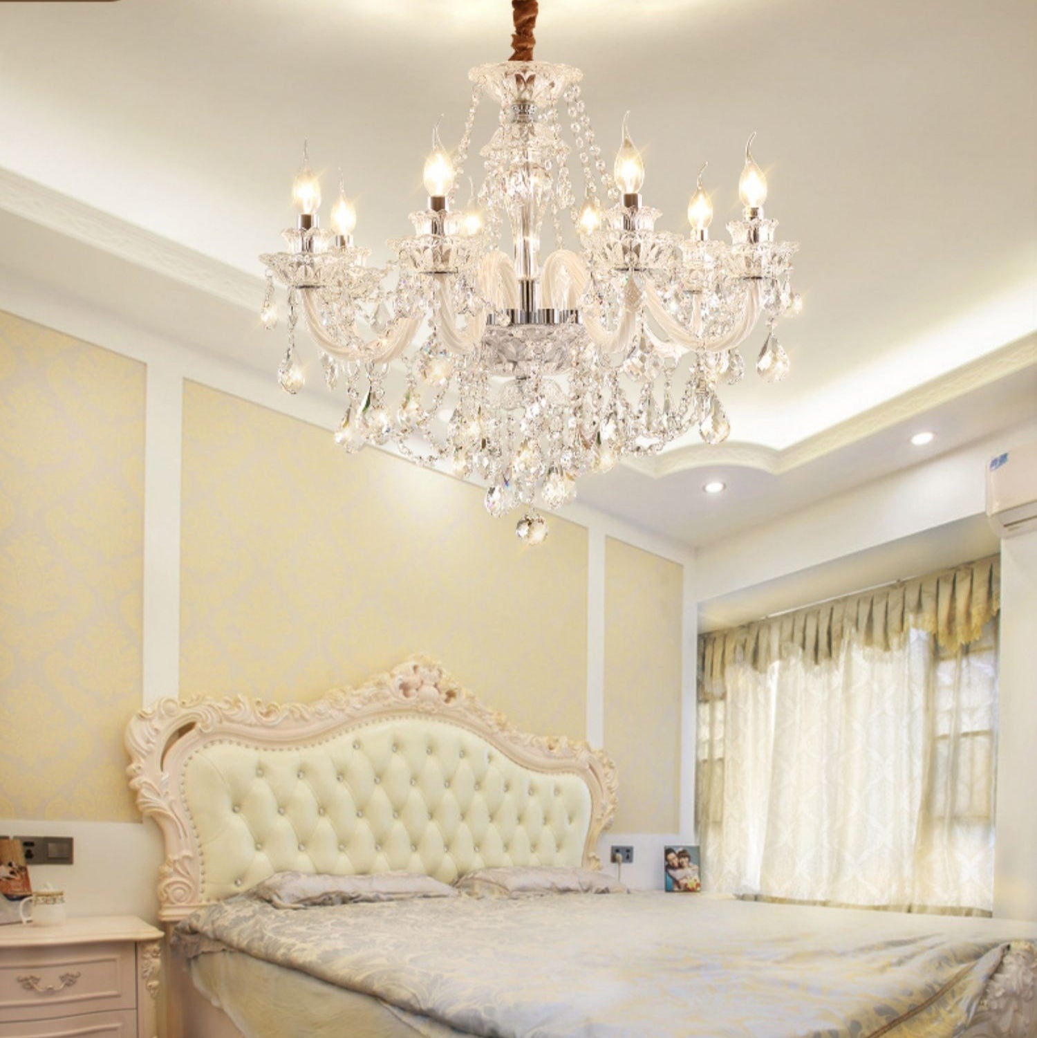 Rustic Antique European Candle Crystal Chandelier Popular Farmhouse Ceiling Light Fixture For Living Room-MEET LIGHTING