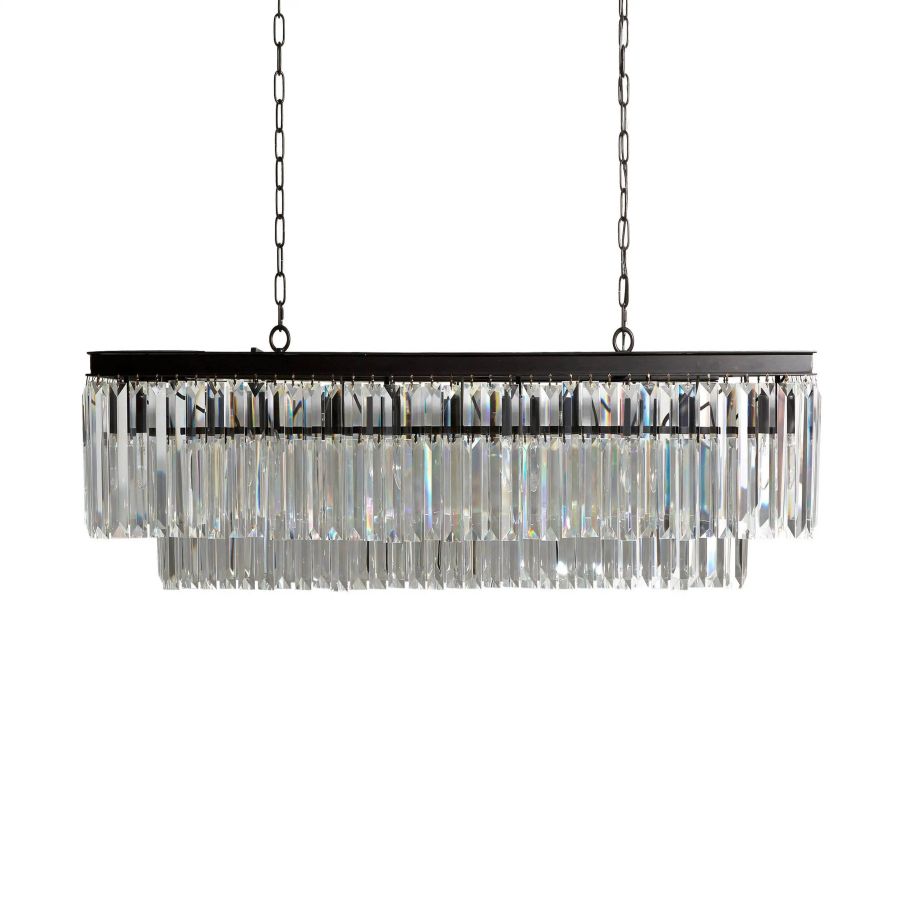 Ryan Tiered Rectangular Chandelier-Meet Lighting