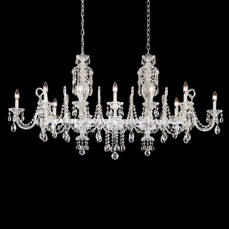 Meet Crystal Sterling Linear 12-lt 58" Chandelier