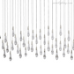 SOLITAIRE LINEAR CHANDELIER 37'' 50'' 70'' 87" 120"-Meet Lighting