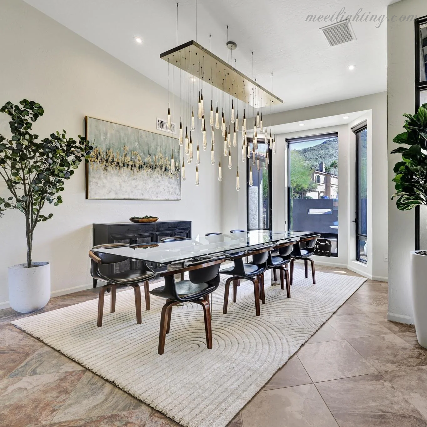 Soltaire Modern Linear Chandelier For Dining Room Kitchen-MEET LIGHTING