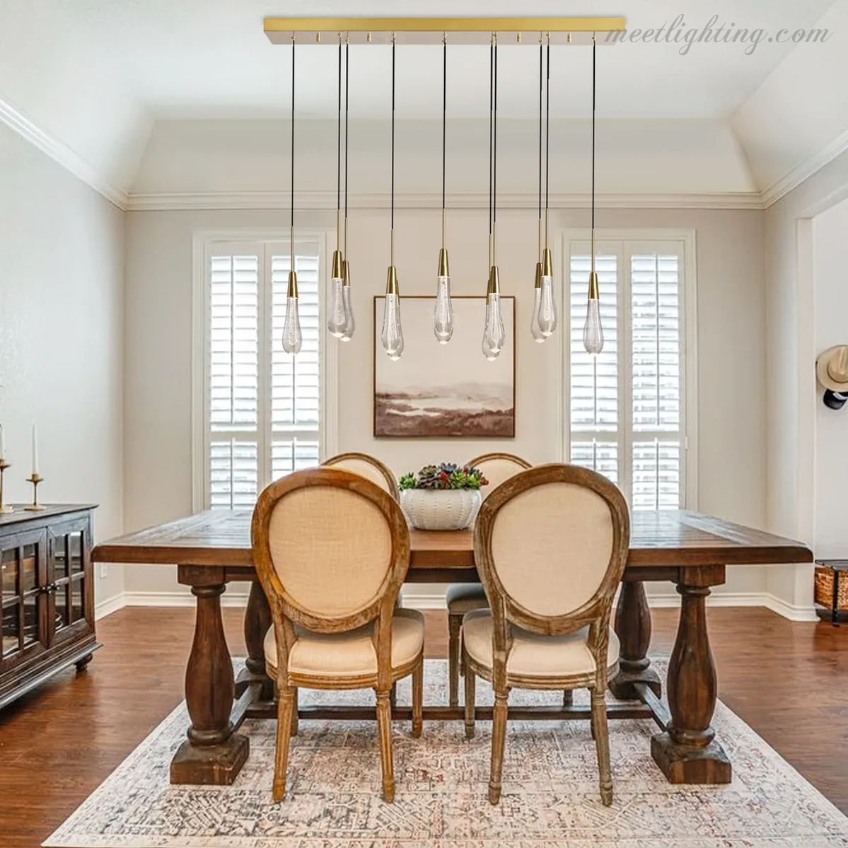 Soltaire Modern Linear Chandelier For Dining Room Kitchen-MEET LIGHTING