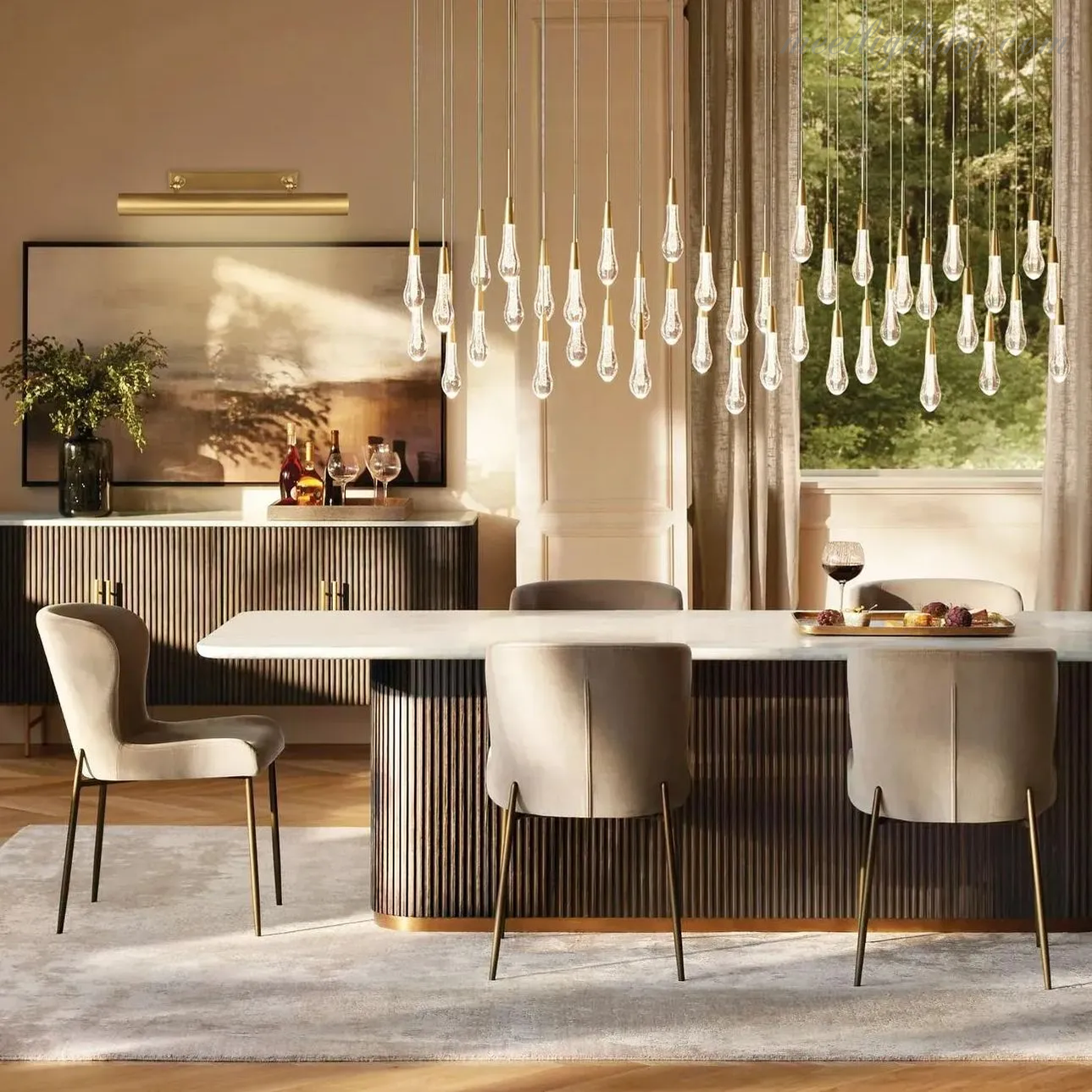 Soltaire Modern Linear Chandelier For Dining Room Kitchen-MEET LIGHTING