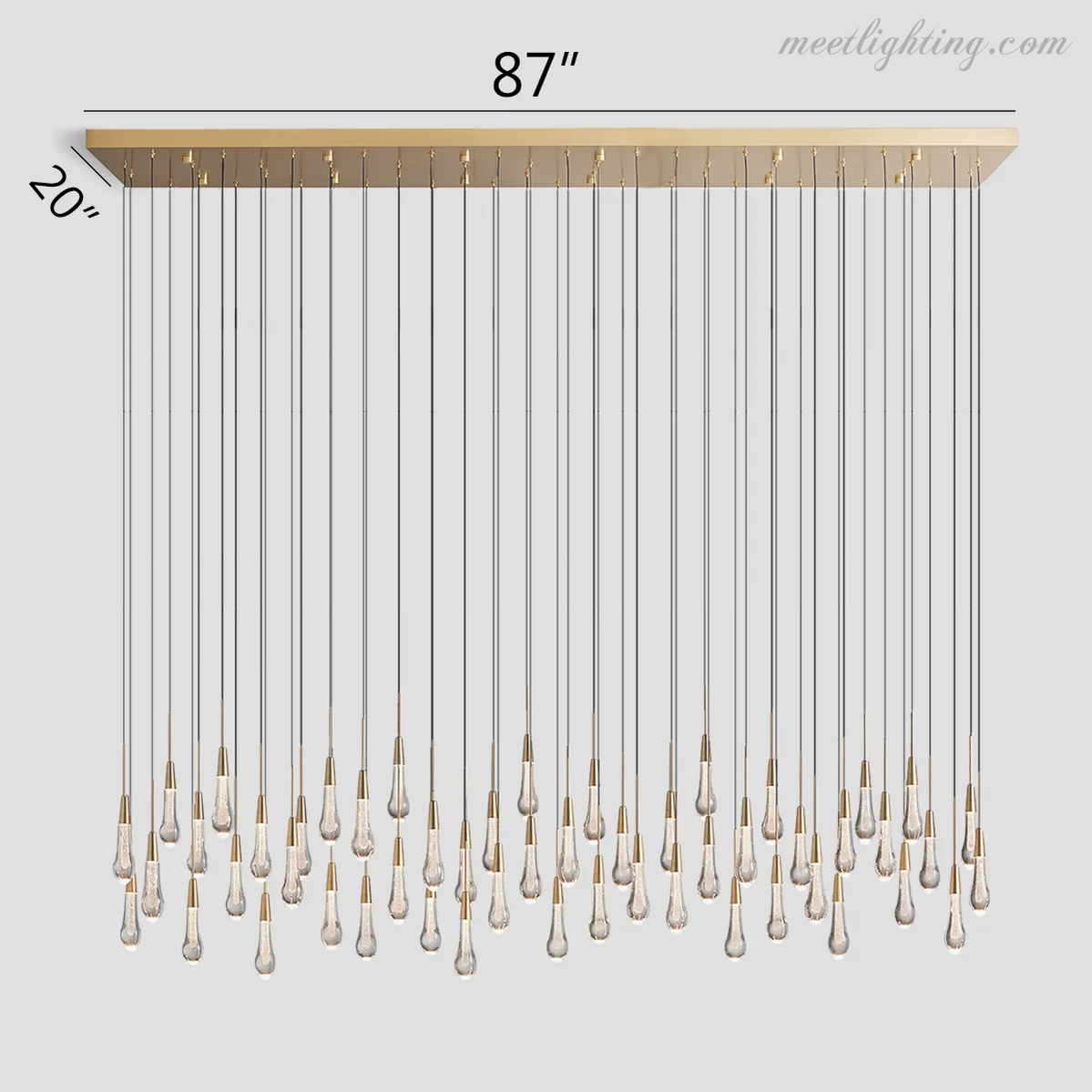 SOLITAIRE LINEAR CHANDELIER 37'' 50'' 70'' 87" 120"-Meet Lighting