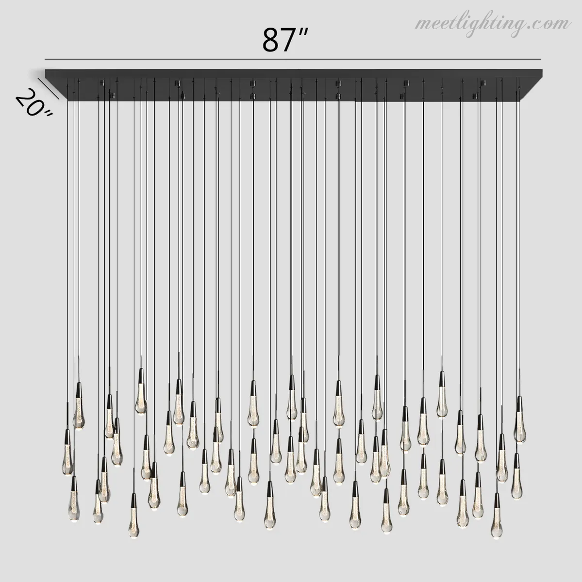 SOLITAIRE LINEAR CHANDELIER 37'' 50'' 70'' 87" 120"-Meet Lighting