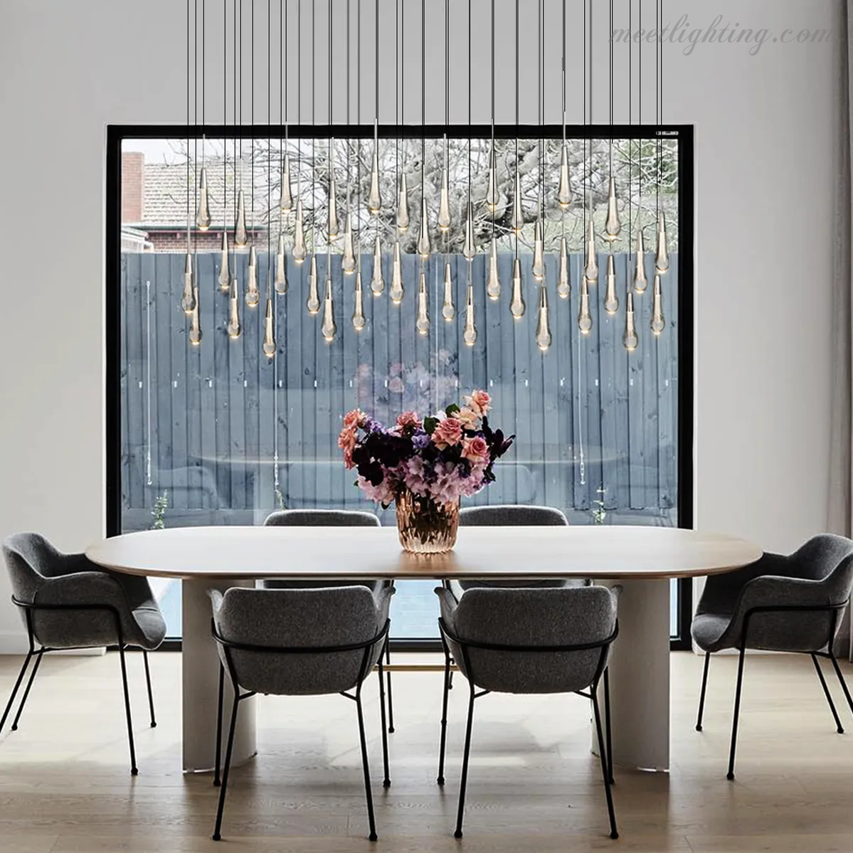 Soltaire Modern Linear Chandelier For Dining Room Kitchen-MEET LIGHTING