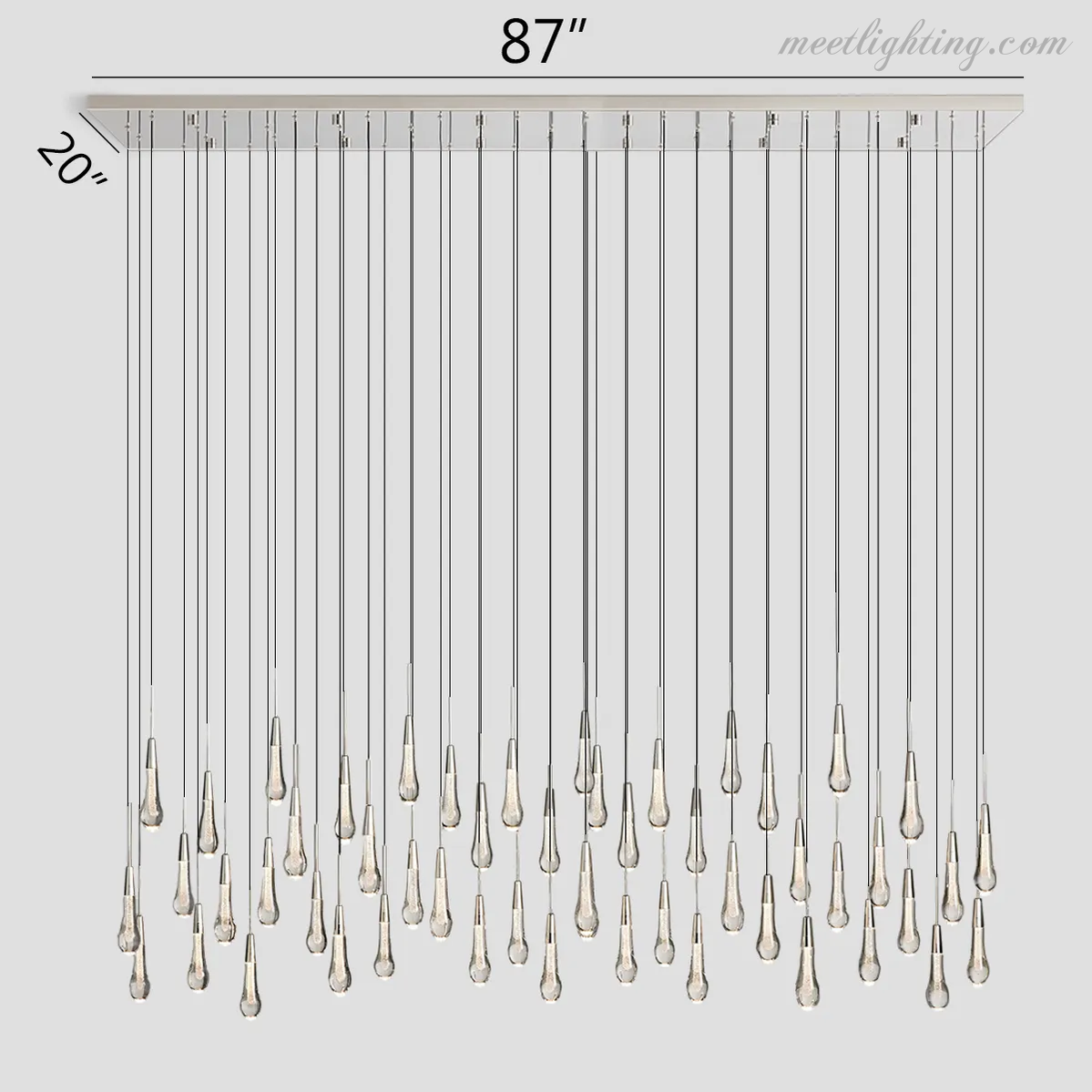 SOLITAIRE LINEAR CHANDELIER 37'' 50'' 70'' 87" 120"-Meet Lighting