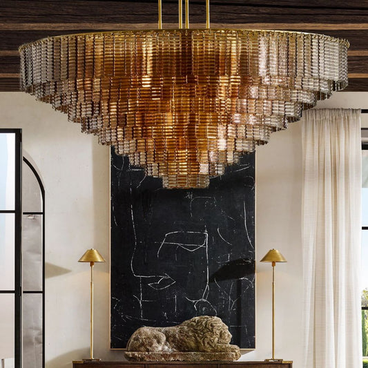 Samurai Round Chandelier-Meet Lighting