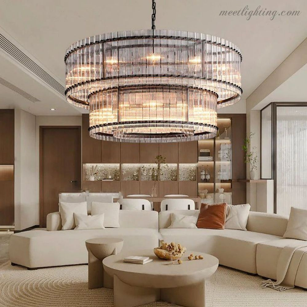 San Marco Round Crystal Chandelier 60" 48" 37" 22"-MEET LIGHTING