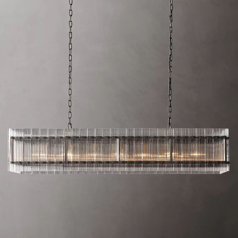 Santa Mar Rectangular Chandelier 54" chandeliers for dining room,chandeliers for stairways,chandeliers for foyer,chandeliers for bedrooms,chandeliers for kitchen,chandeliers for living room Rbrights Matte Black  