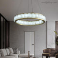Scott Alabaster Circle Round Chandeliers-MEET LIGHTING
