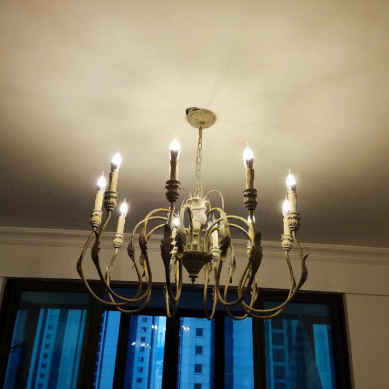 French Vintage Candle Chandelier for Living Room/Bedroom-MEET LIGHTING