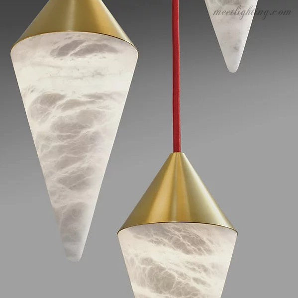 Serena Alabaster Contemporary Alabaster Cone Chandelier-MEET LIGHTING