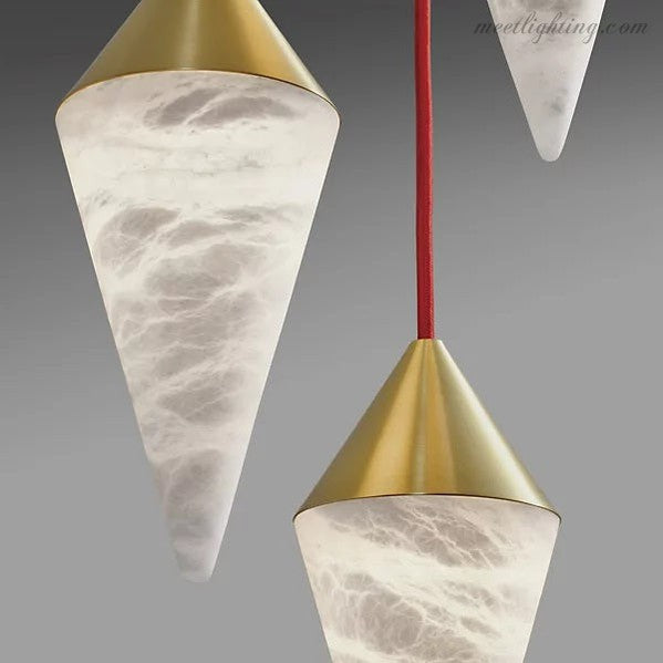 Serena Alabaster Contemporary Alabaster Cone Chandelier-MEET LIGHTING