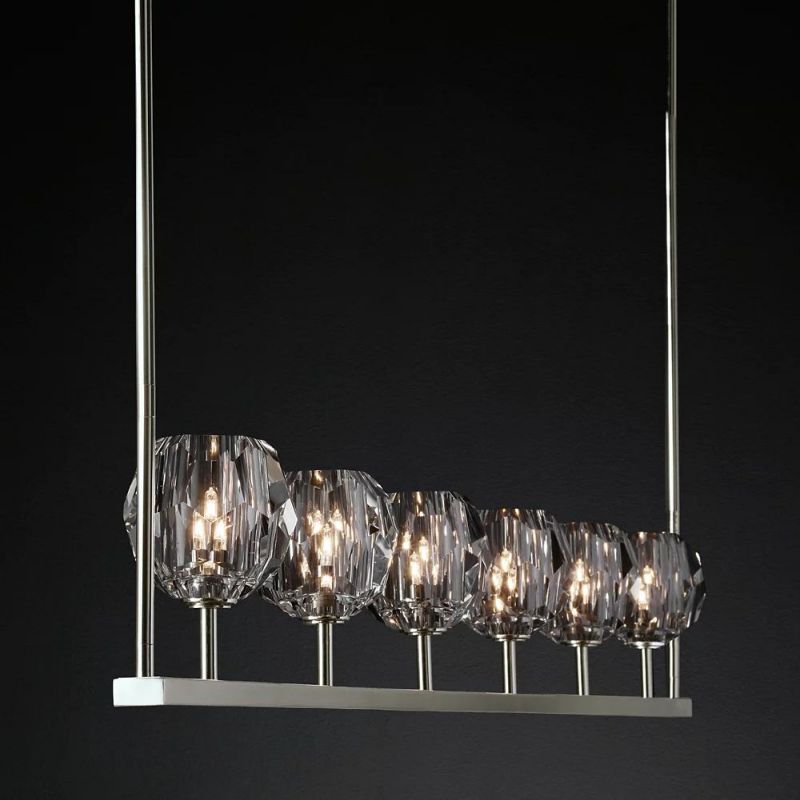 Boule Glass Linear Chandelier 60"