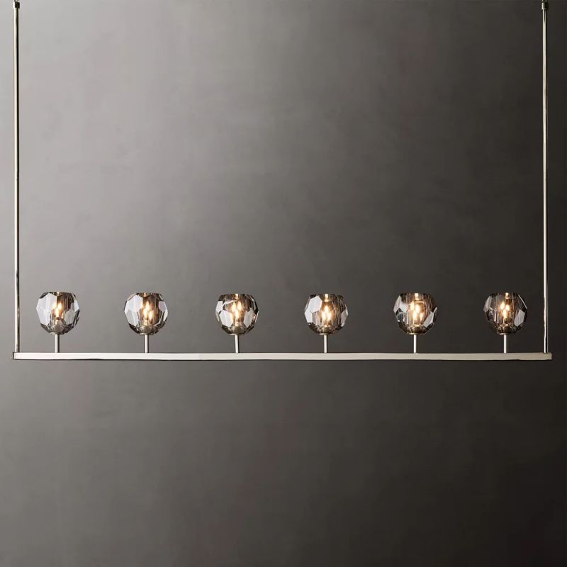 Boule Glass Linear Chandelier 60"