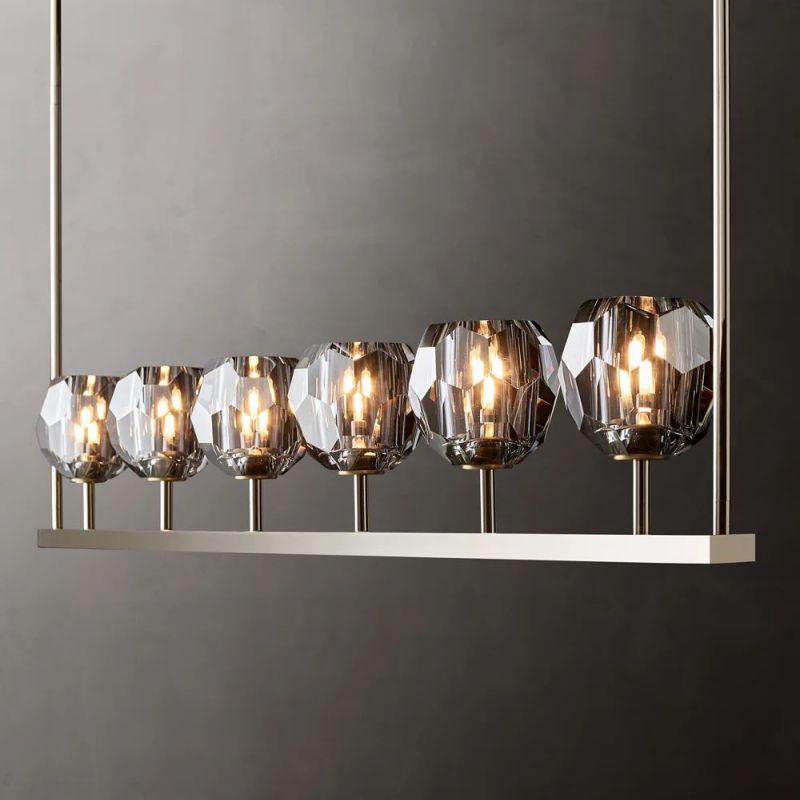 Boule Glass Linear Chandelier 60"