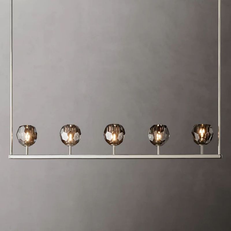 Boule Glass Linear Chandelier 48"