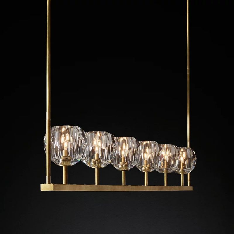 Boule Glass Linear Chandelier 60"