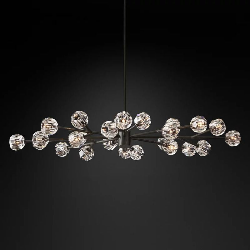 Boule Glass Oval Chandelier 72"