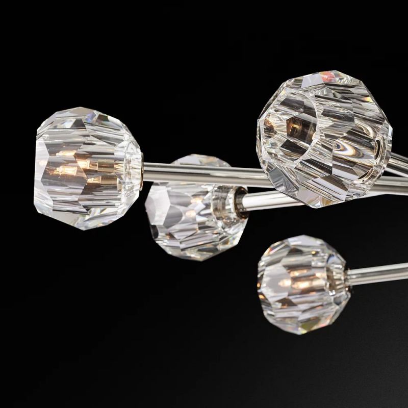 Boule Glass Oval Chandelier 72"