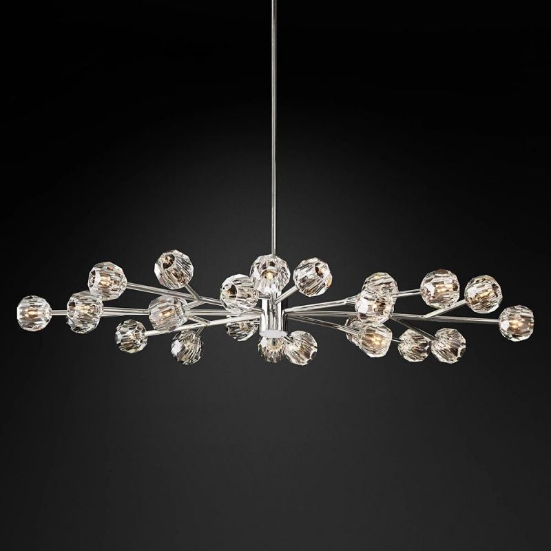 Boule Glass Oval Chandelier 72"