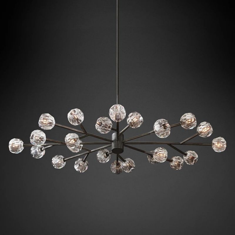 Boule Glass Oval Chandelier 72"