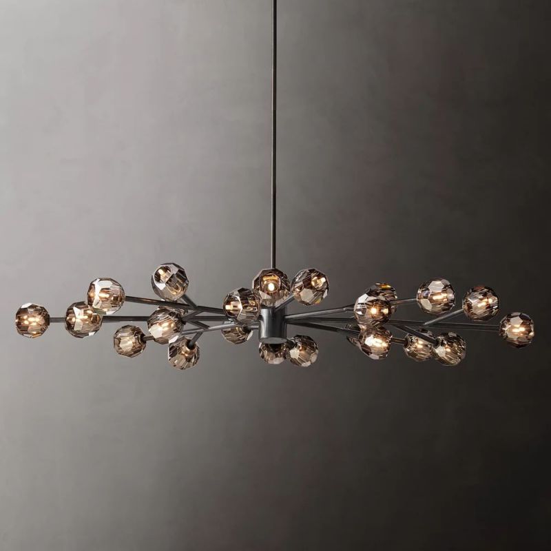 Boule Glass Oval Chandelier 72"