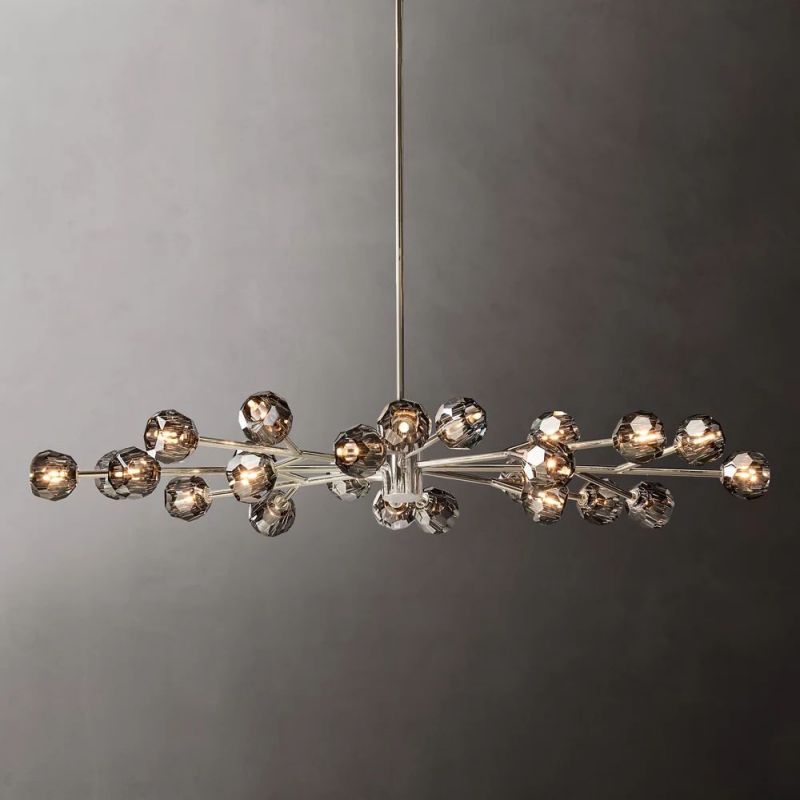 Boule Glass Oval Chandelier 72"