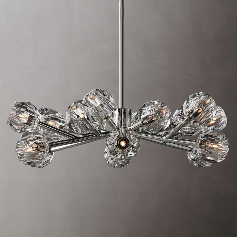 Boule Glass Round Chandelier 36"