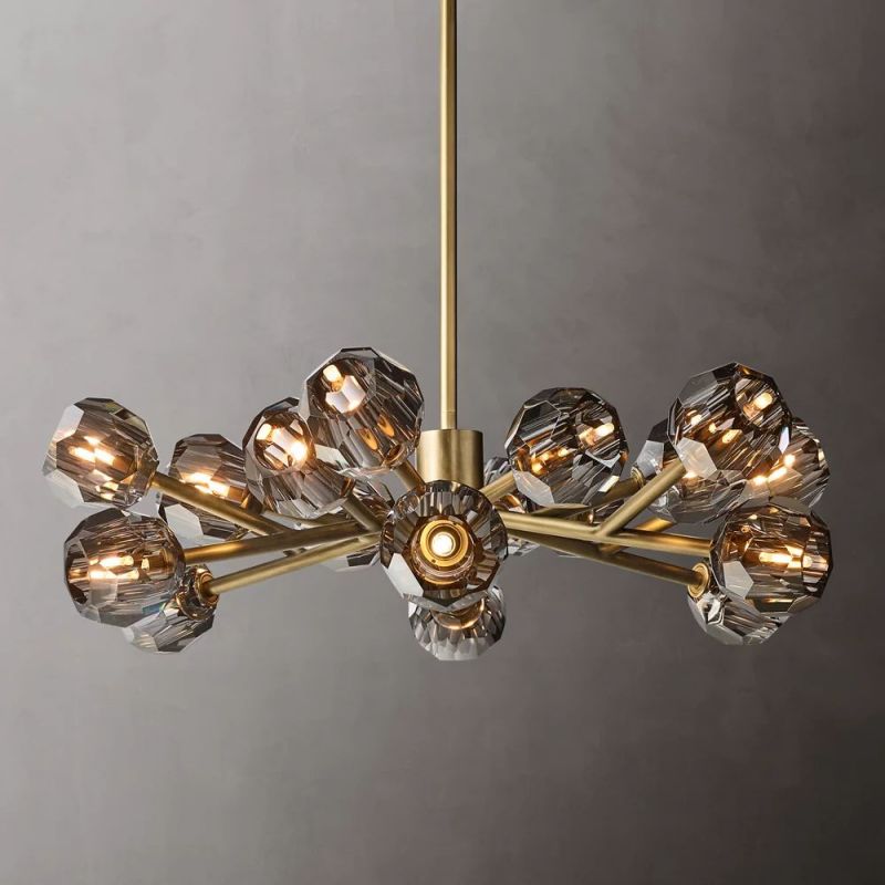 Boule Glass Round Chandelier 36"