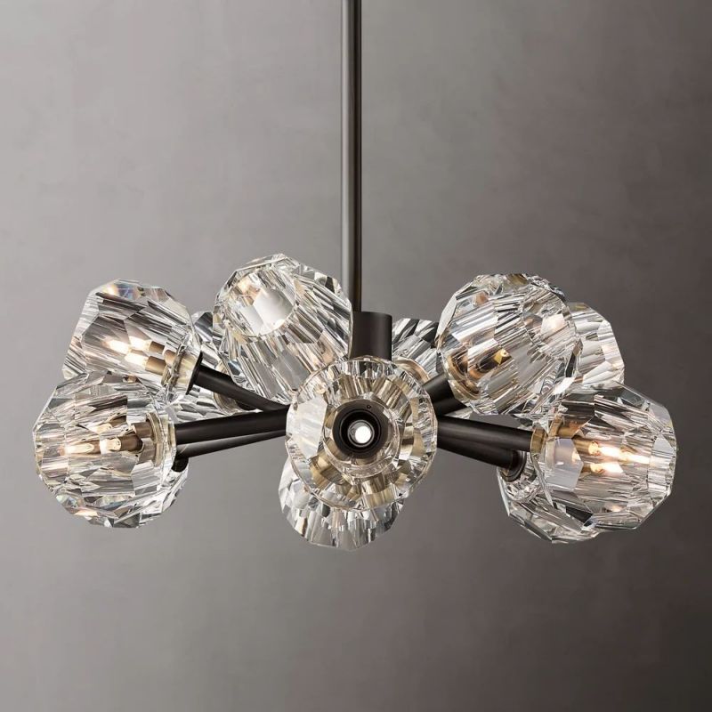 Boule Glass Round Chandelier 24"