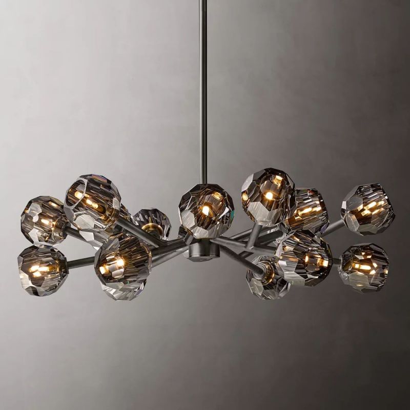 Boule Glass Round Chandelier 36"