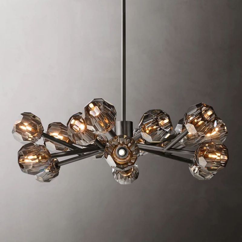 Boule Glass Round Chandelier 36"