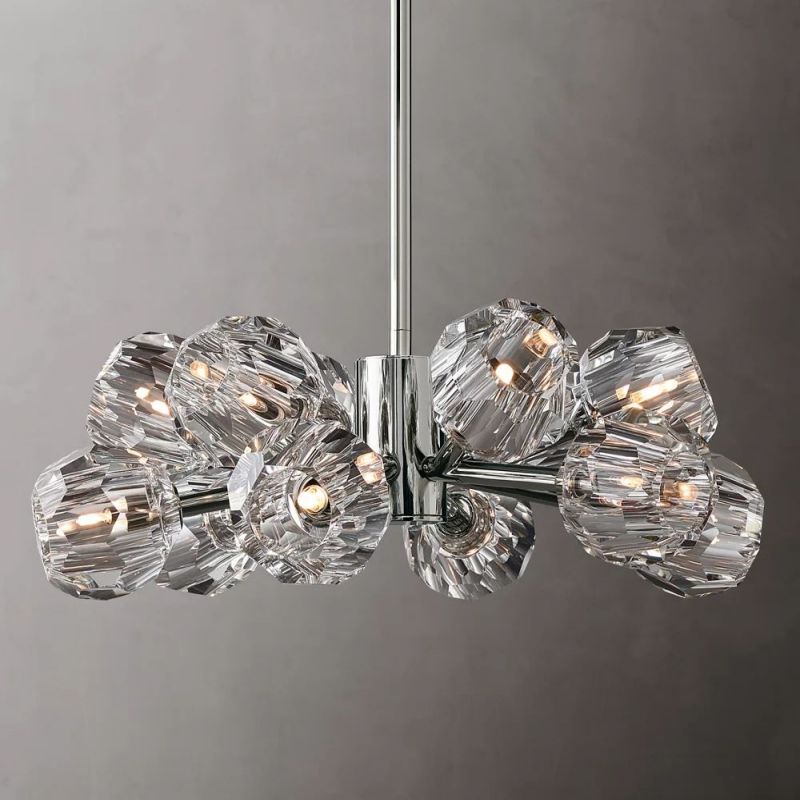 Boule Glass Round Chandelier 24"