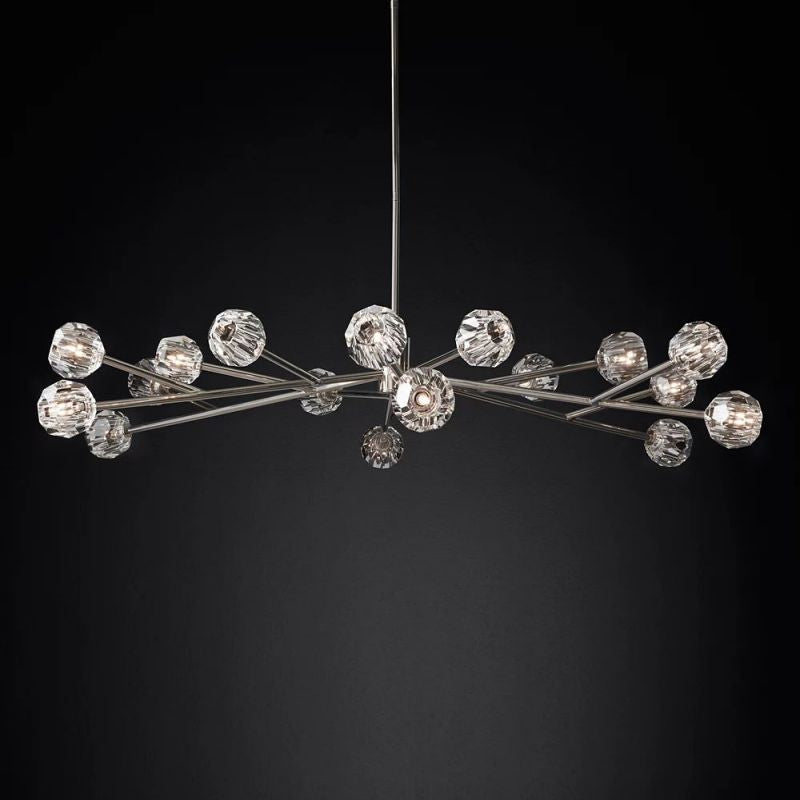 Boule Glass Round Chandelier 72"