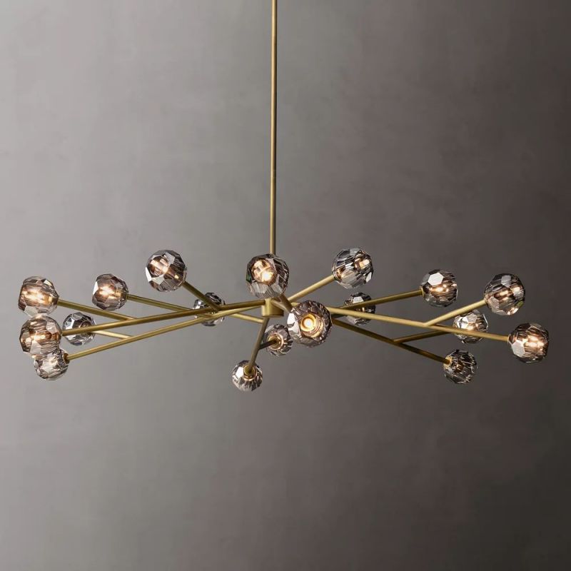 Boule Glass Round Chandelier 72"