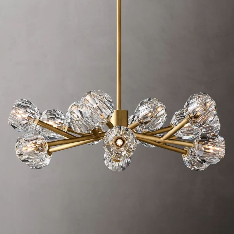Boule Glass Round Chandelier 36"