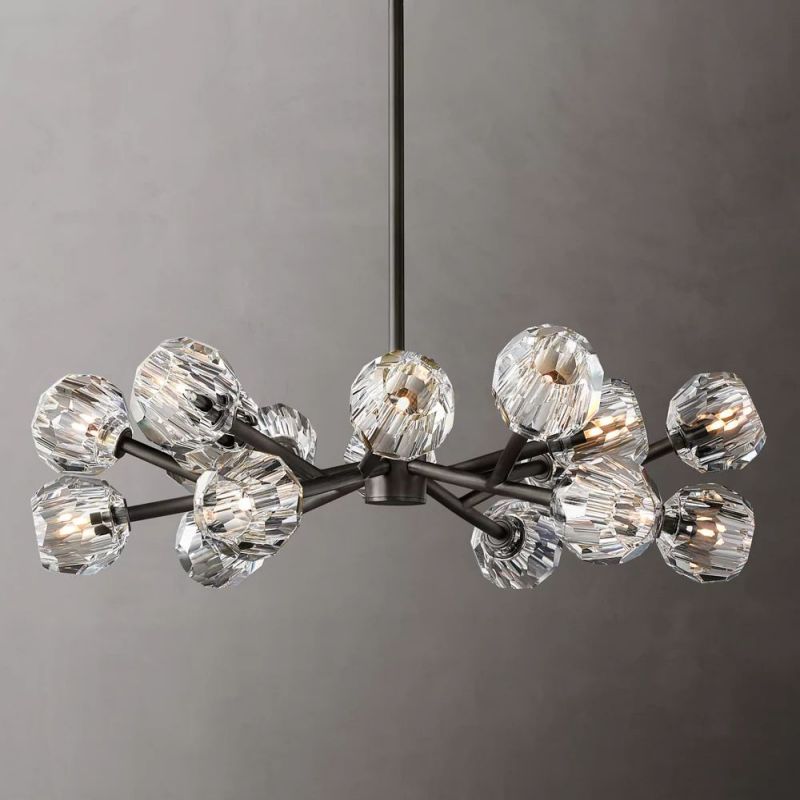 Boule Glass Round Chandelier 36"