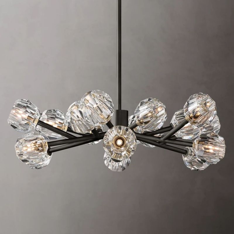 Boule Glass Round Chandelier 36"