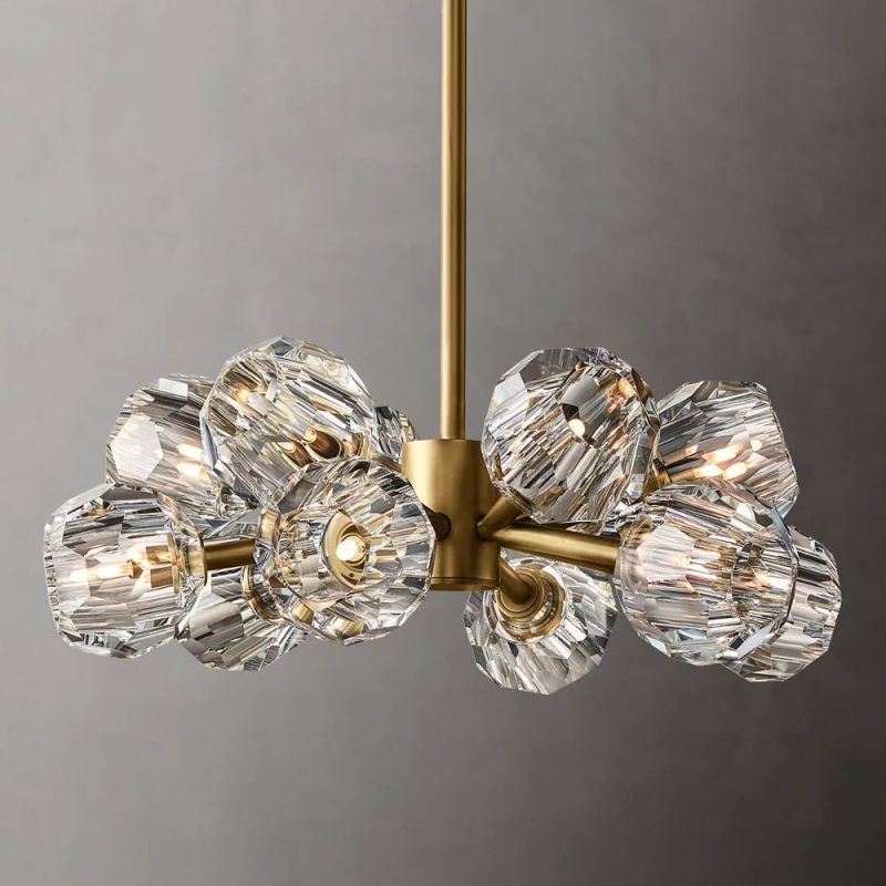 Boule Glass Round Chandelier 24"
