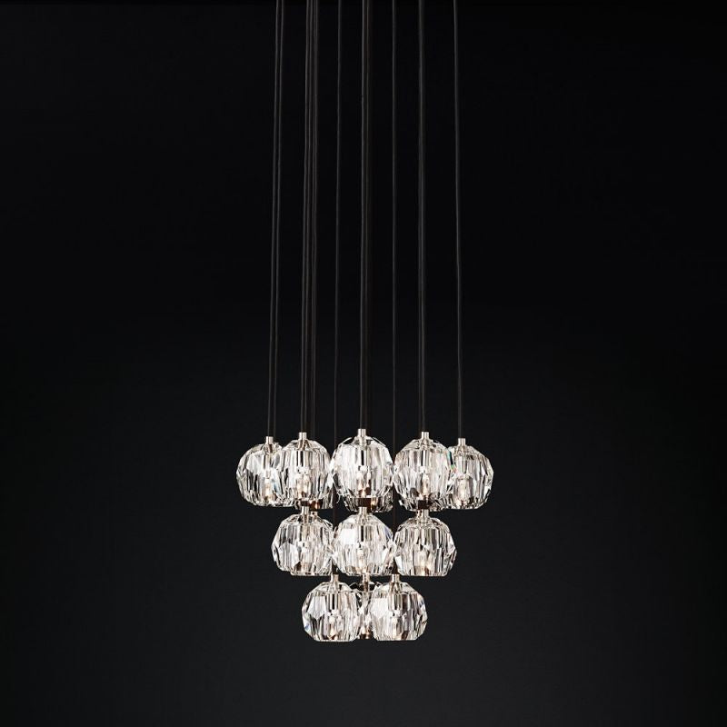 Boule Glass Round Cluster Chandelier 19"