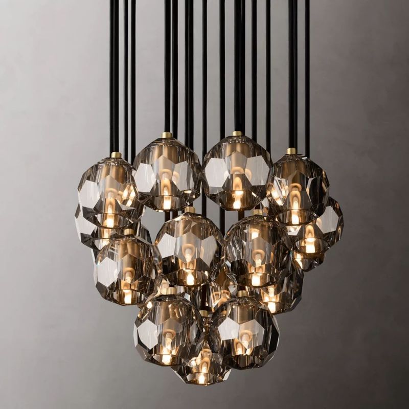 Boule Glass Round Cluster Chandelier 19"