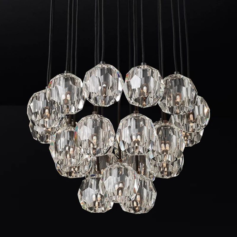 Boule Glass Round Cluster Chandelier 24"